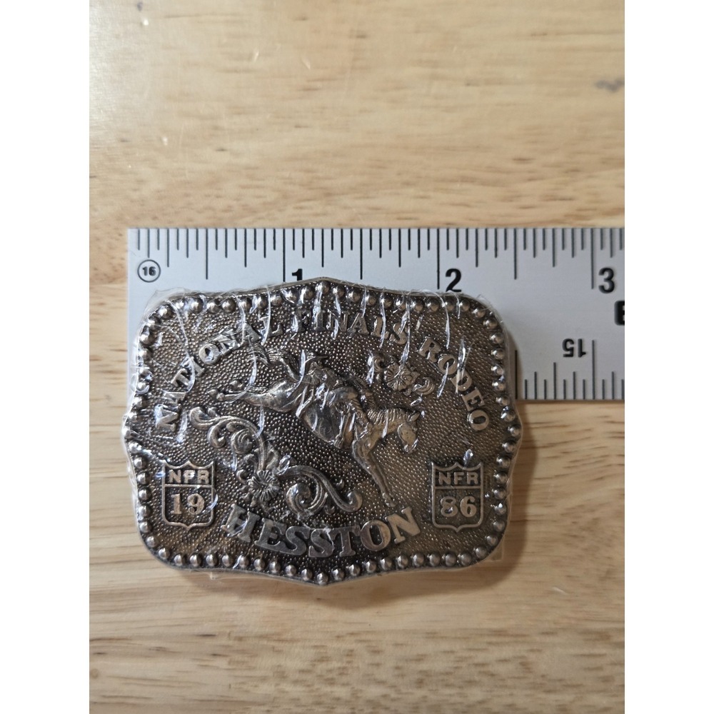 1986 Hesston NFR National Finals Rodeo Miniature Collector Belt Buckle Sealed